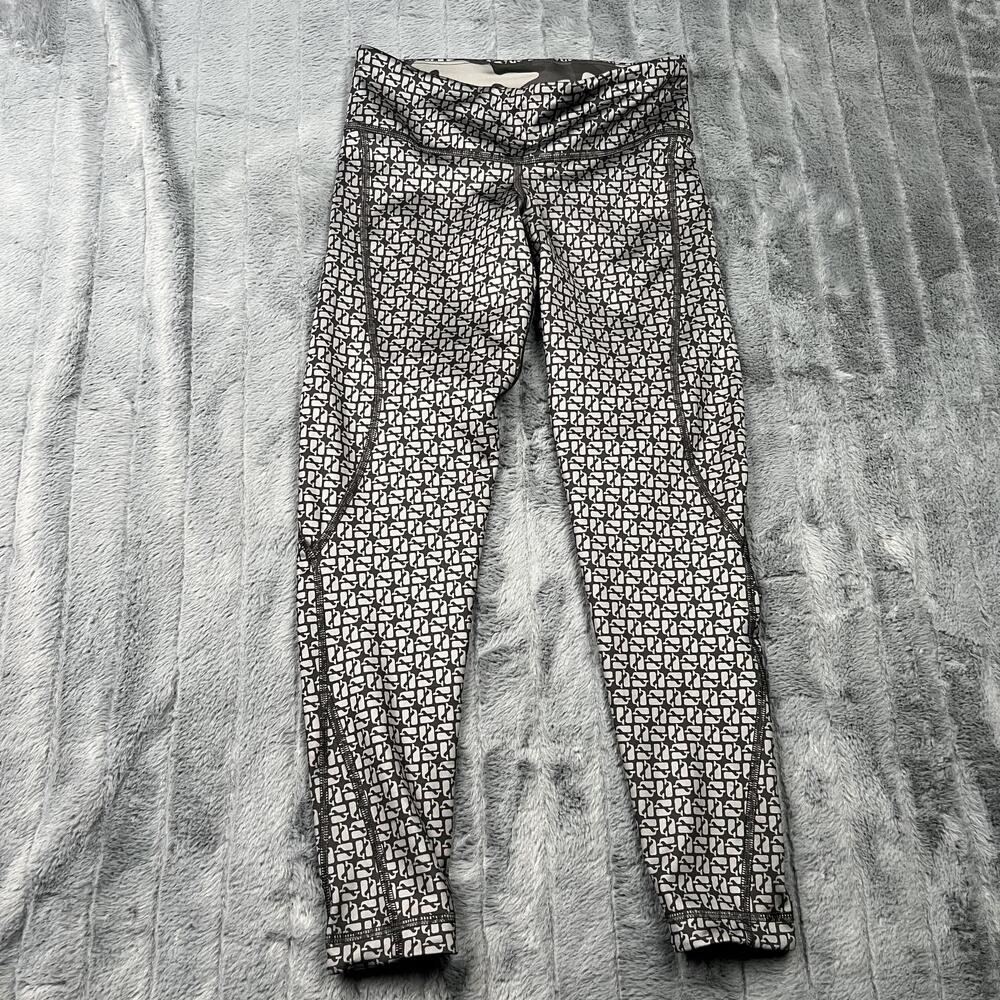 Vineyard Vines Leggings Womens Small Black Ankle Yoga Stretch Logo Geometric